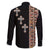 Ethiopia Angels Tilet Family Matching Off The Shoulder Long Sleeve Dress and Hawaiian Shirt Ethiopian Cross Black Color