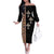 Ethiopia Angels Tilet Family Matching Off The Shoulder Long Sleeve Dress and Hawaiian Shirt Ethiopian Cross Black Color