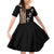 Ethiopia Angels Tilet Family Matching Off Shoulder Short Dress and Hawaiian Shirt Ethiopian Cross Black Color