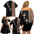 Ethiopia Angels Tilet Family Matching Off Shoulder Short Dress and Hawaiian Shirt Ethiopian Cross Black Color