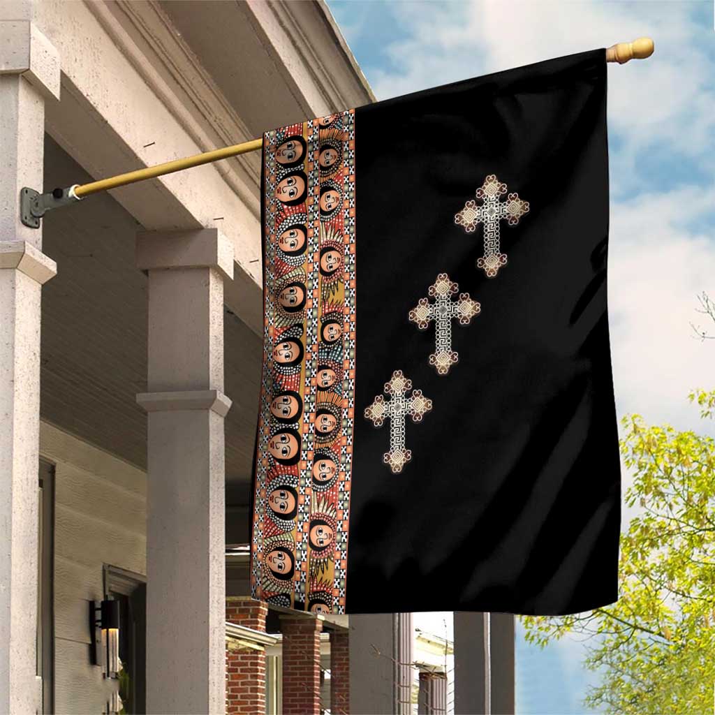 Ethiopia Angels Tilet Garden Flag Ethiopian Cross Black Color