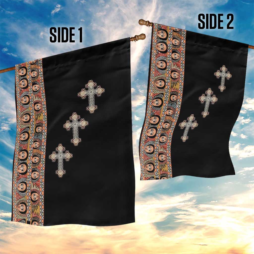 Ethiopia Angels Tilet Garden Flag Ethiopian Cross Black Color