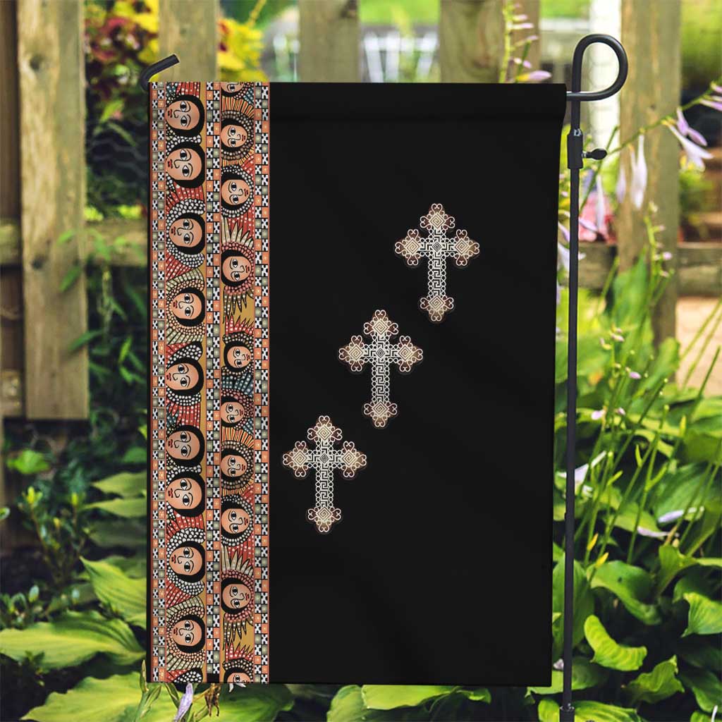 Ethiopia Angels Tilet Garden Flag Ethiopian Cross Black Color