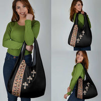 Ethiopia Angels Tilet Grocery Bag Ethiopian Cross Black Color