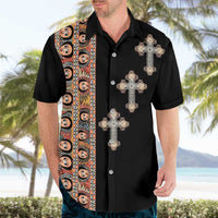 Ethiopia Angels Tilet Hawaiian Shirt Ethiopian Cross Black Color