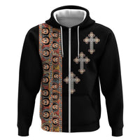 Ethiopia Angels Tilet Hoodie Ethiopian Cross Black Color