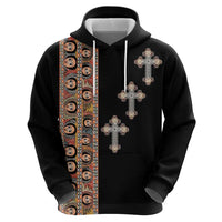 Ethiopia Angels Tilet Hoodie Ethiopian Cross Black Color