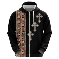 Ethiopia Angels Tilet Hoodie Ethiopian Cross Black Color