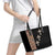 Ethiopia Angels Tilet Leather Tote Bag Ethiopian Cross Black Color