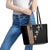 Ethiopia Angels Tilet Leather Tote Bag Ethiopian Cross Black Color