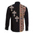 Ethiopia Angels Tilet Long Sleeve Button Shirt Ethiopian Cross Black Color