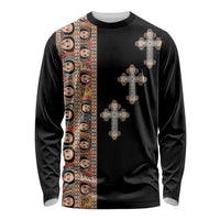 Ethiopia Angels Tilet Long Sleeve Shirt Ethiopian Cross Black Color
