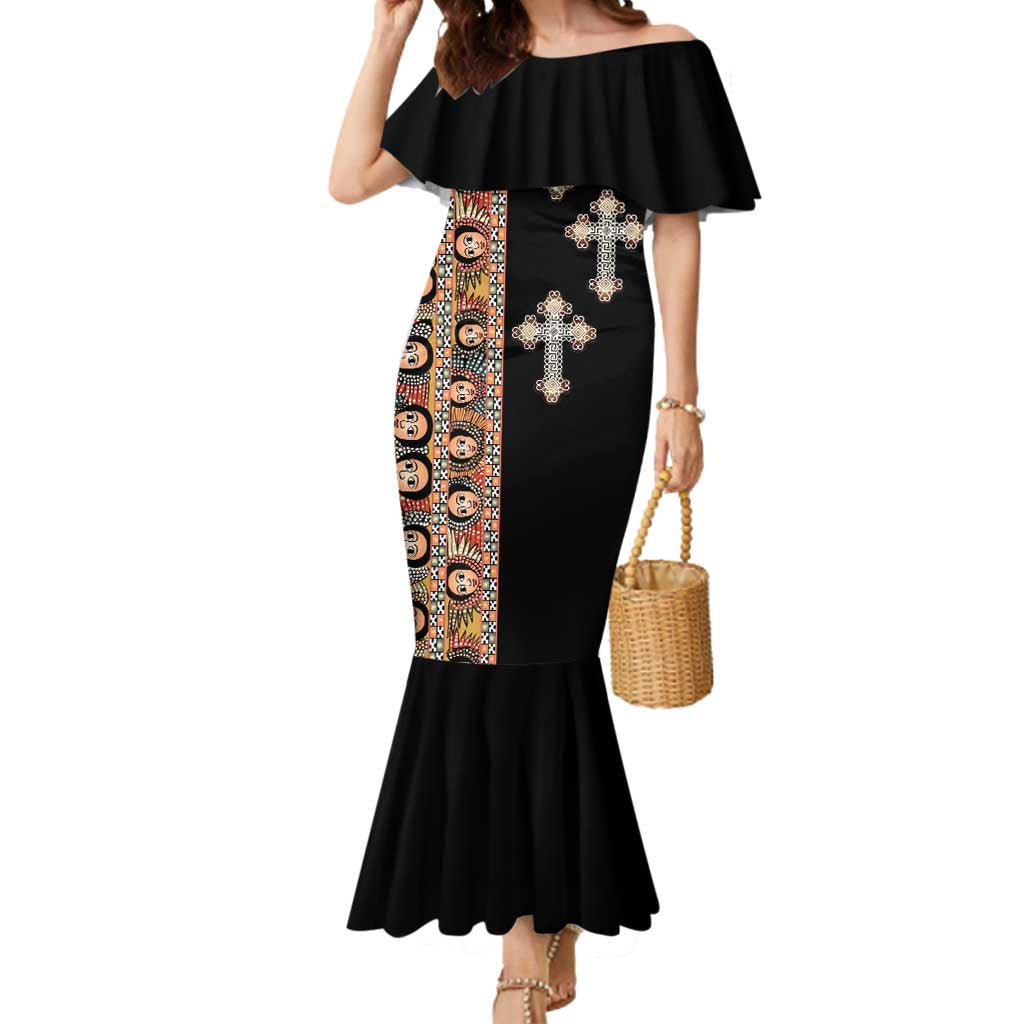 Ethiopia Angels Tilet Mermaid Dress Ethiopian Cross Black Color
