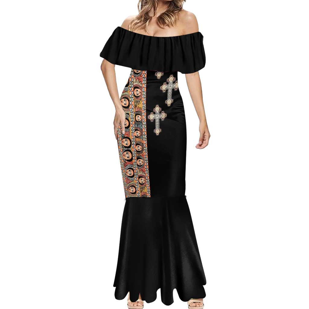 Ethiopia Angels Tilet Mermaid Dress Ethiopian Cross Black Color