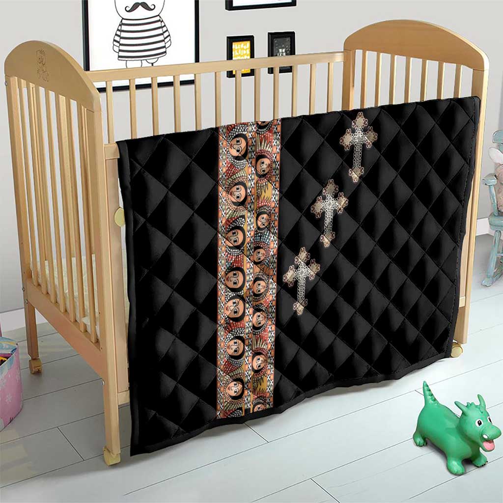 Ethiopia Angels Tilet Quilt Ethiopian Cross Black Color