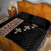 Ethiopia Angels Tilet Quilt Bed Set Ethiopian Cross Black Color