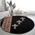 Ethiopia Angels Tilet Round Carpet Ethiopian Cross Black Color