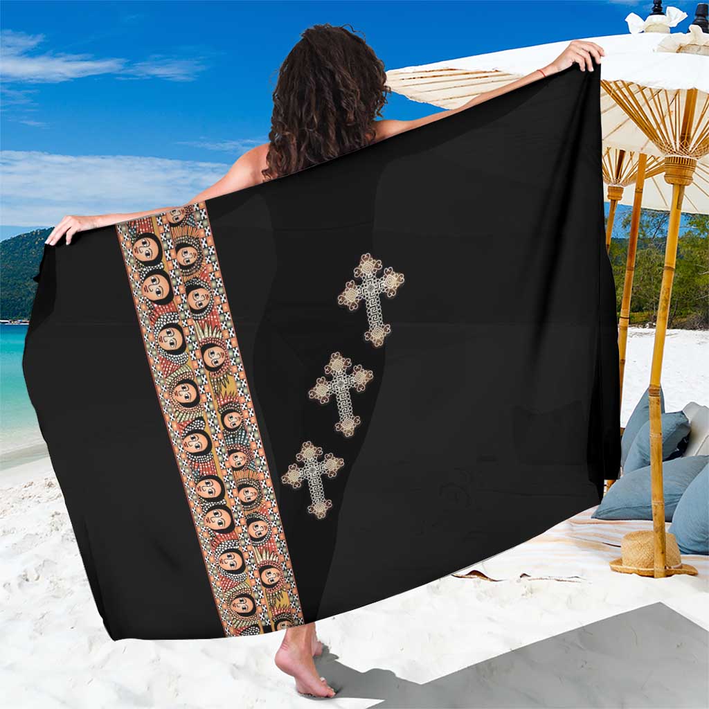 Ethiopia Angels Tilet Sarong Ethiopian Cross Black Color