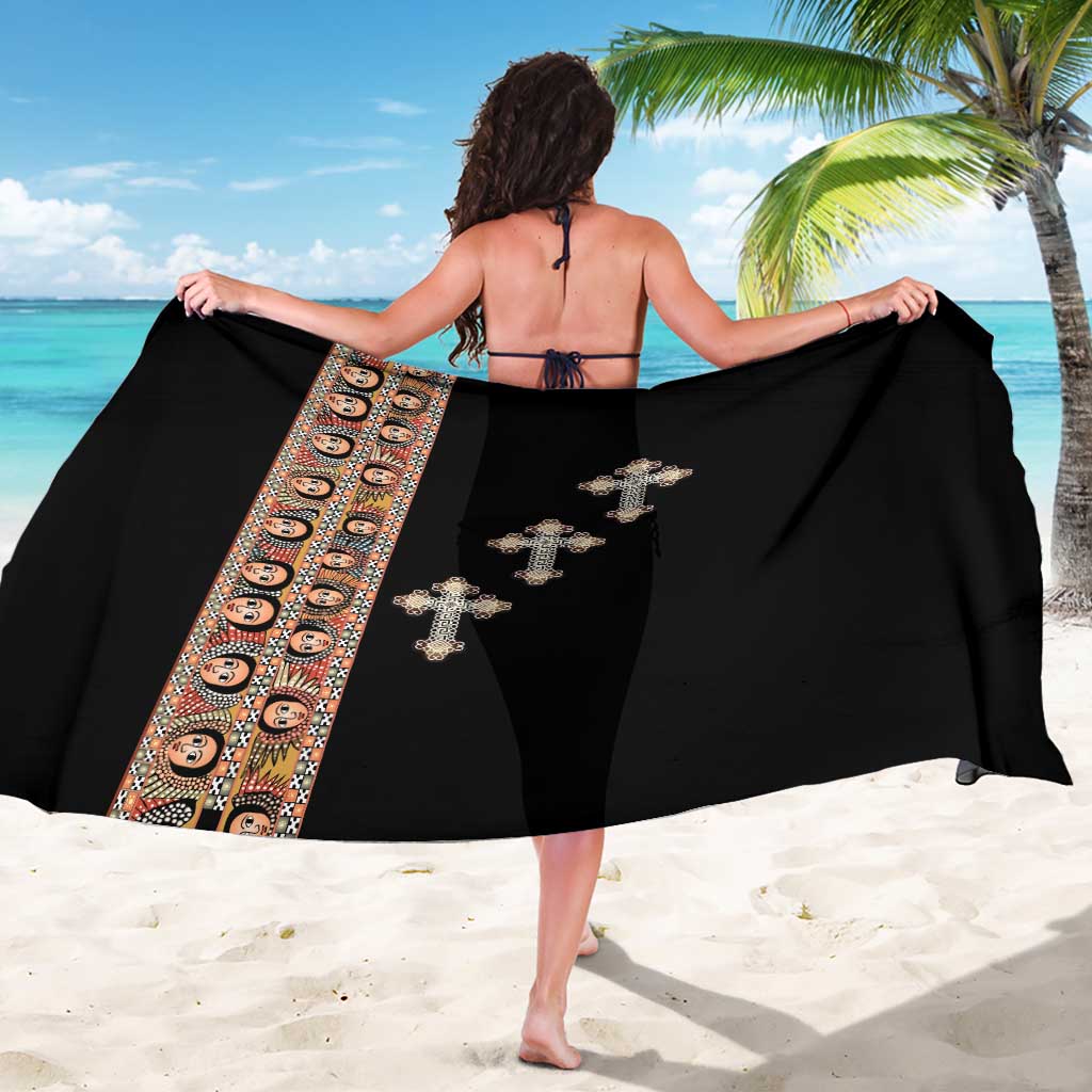 Ethiopia Angels Tilet Sarong Ethiopian Cross Black Color