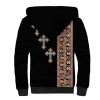 Ethiopia Angels Tilet Sherpa Hoodie Ethiopian Cross Black Color