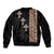 Ethiopia Angels Tilet Sleeve Zip Bomber Jacket Ethiopian Cross Black Color