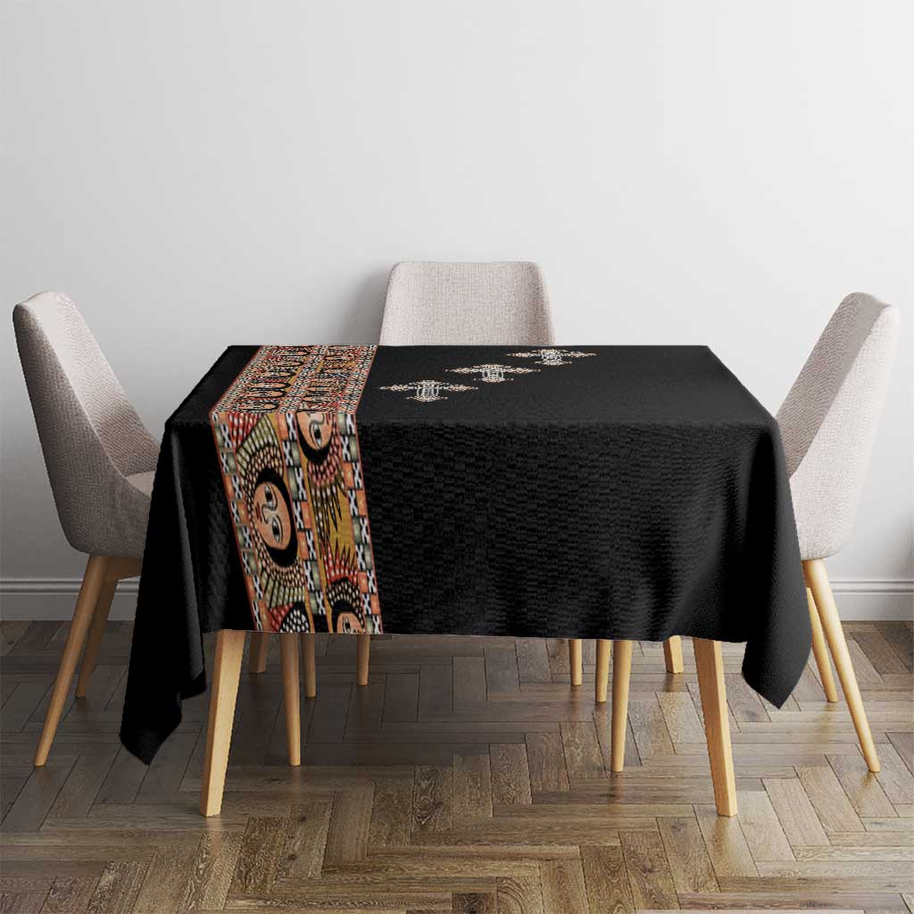 Ethiopia Angels Tilet Tablecloth Ethiopian Cross Black Color