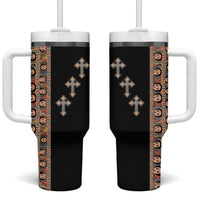 Ethiopia Angels Tilet Tumbler With Handle Ethiopian Cross Black Color