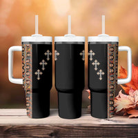 Ethiopia Angels Tilet Tumbler With Handle Ethiopian Cross Black Color