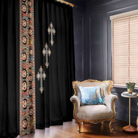 Ethiopia Angels Tilet Window Curtain Ethiopian Cross Black Color