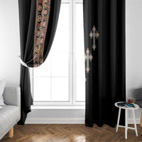 Ethiopia Angels Tilet Window Curtain Ethiopian Cross Black Color