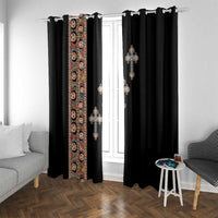 Ethiopia Angels Tilet Window Curtain Ethiopian Cross Black Color