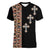 Ethiopia Angels Tilet Women V-Neck T-Shirt Ethiopian Cross Black Color