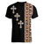 Ethiopia Angels Tilet Women V-Neck T-Shirt Ethiopian Cross Black Color