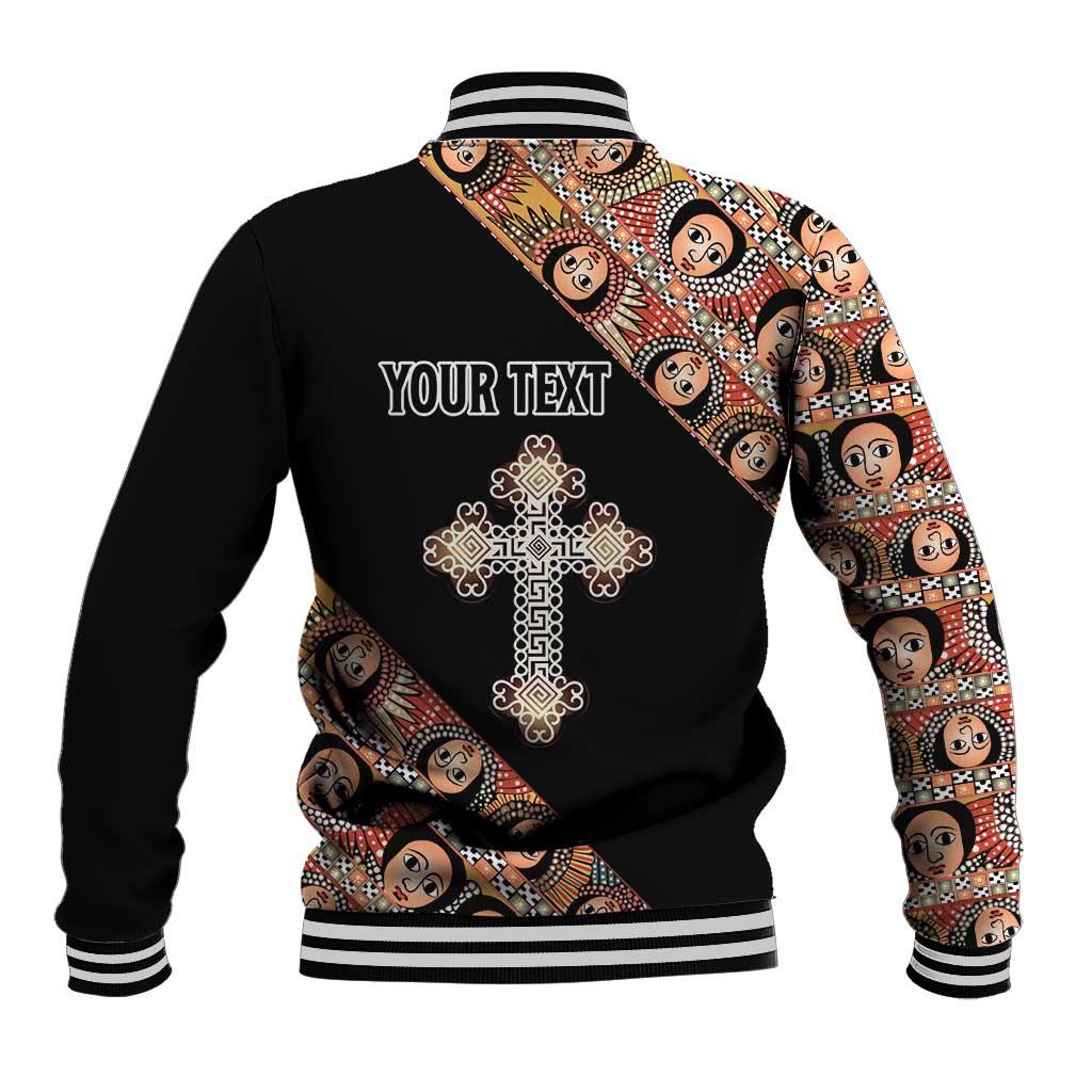 Personalized Ethiopian Orthodox Church Angel Baseball Jacket Black Color