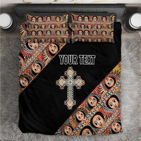 Personalized Ethiopian Orthodox Church Angel Bedding Set Black Color
