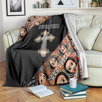 Personalized Ethiopian Orthodox Church Angel Blanket Black Color