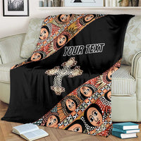 Personalized Ethiopian Orthodox Church Angel Blanket Black Color