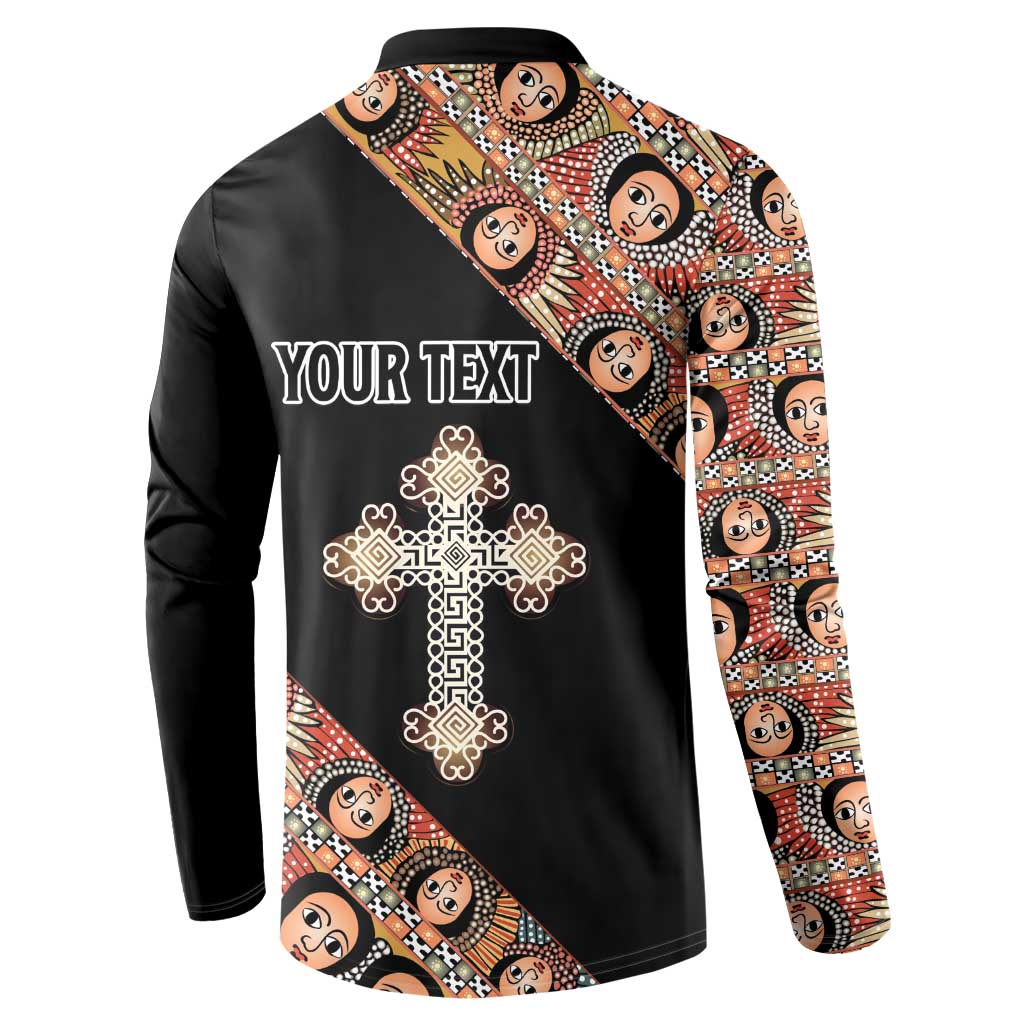 Personalized Ethiopian Orthodox Church Angel Button Sweatshirt Black Color