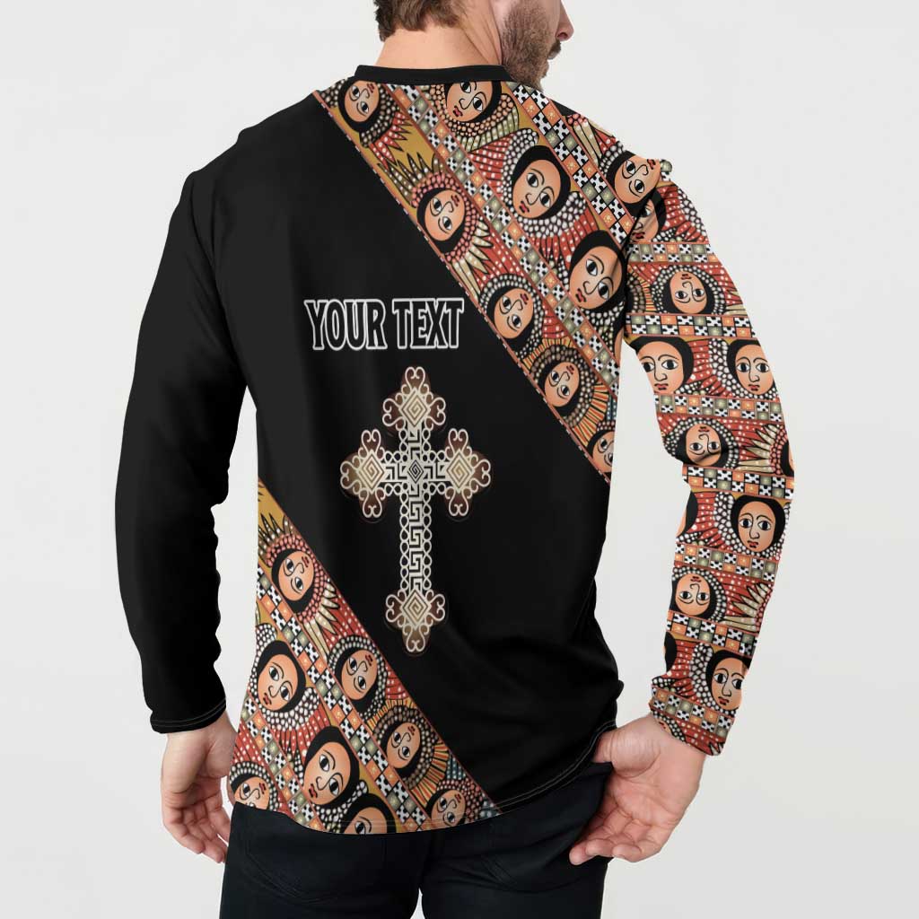 Personalized Ethiopian Orthodox Church Angel Button Sweatshirt Black Color