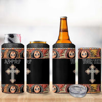 Personalized Ethiopian Orthodox Church Angel 4 in 1 Can Cooler Tumbler Black Color