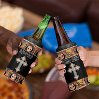 Personalized Ethiopian Orthodox Church Angel 4 in 1 Can Cooler Tumbler Black Color