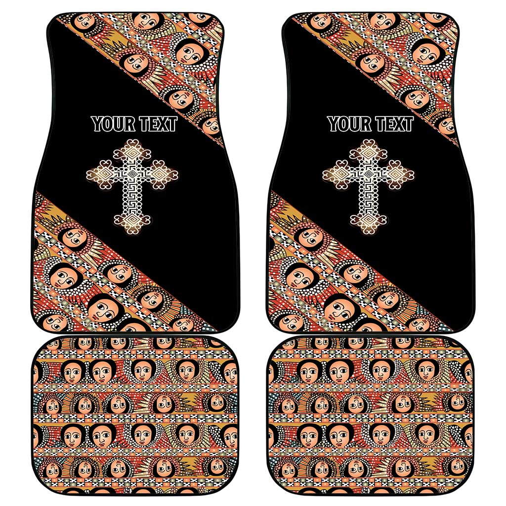 Personalized Ethiopian Orthodox Church Angel Car Mats Black Color