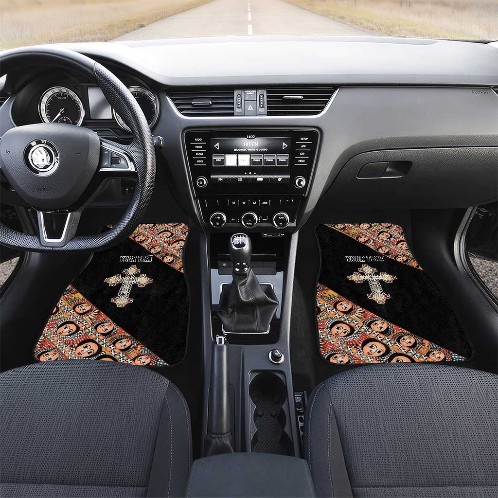 Personalized Ethiopian Orthodox Church Angel Car Mats Black Color