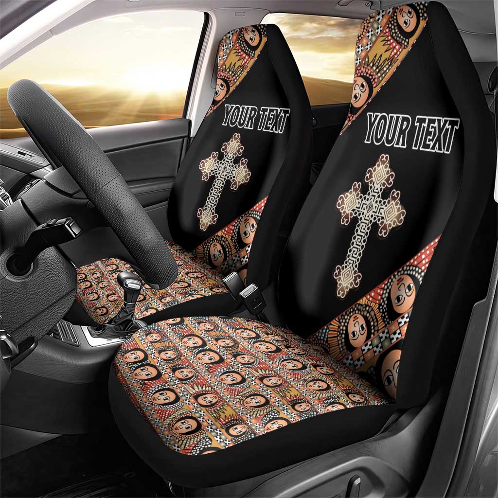 Personalized Ethiopian Orthodox Church Angel Car Seat Cover Black Color
