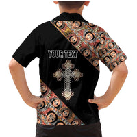 Personalized Ethiopian Orthodox Church Angel Family Matching Mermaid Dress and Hawaiian Shirt Black Color