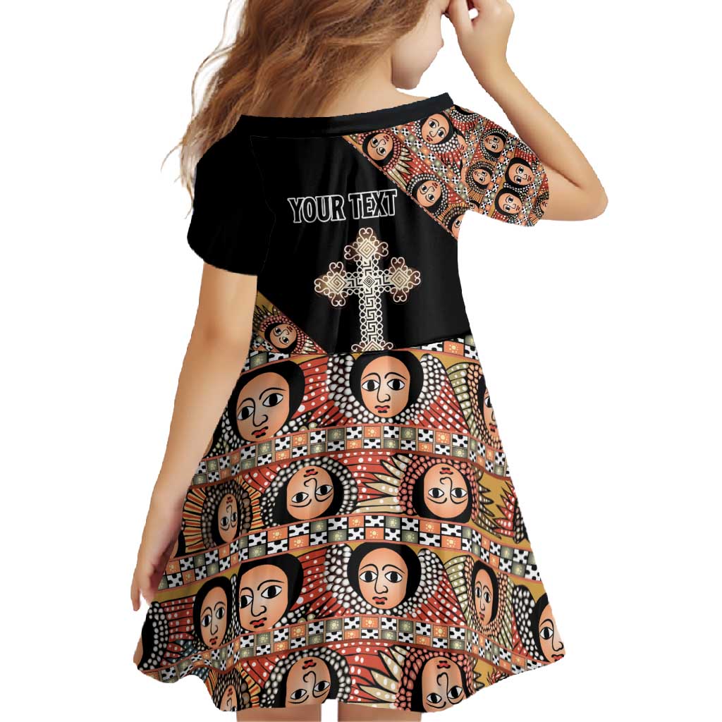 Personalized Ethiopian Orthodox Church Angel Family Matching Mermaid Dress and Hawaiian Shirt Black Color