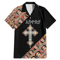Personalized Ethiopian Orthodox Church Angel Family Matching Mermaid Dress and Hawaiian Shirt Black Color