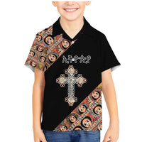 Personalized Ethiopian Orthodox Church Angel Family Matching Mermaid Dress and Hawaiian Shirt Black Color