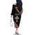 Personalized Ethiopian Orthodox Church Angel Family Matching Off The Shoulder Long Sleeve Dress and Hawaiian Shirt Black Color