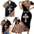Personalized Ethiopian Orthodox Church Angel Family Matching Short Sleeve Bodycon Dress and Hawaiian Shirt Black Color